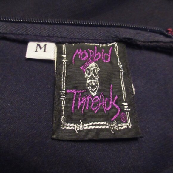 Morbid Threads Long Skirt Vintage Embroidered Black & Red Roses Flowers Goth - Picture 3 of 16